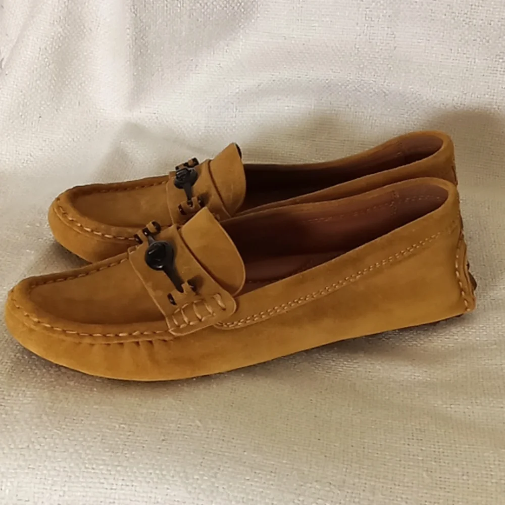 Coach Suede Driving Moccasins EUC Mustard Yellow Size 8.5 - Picture 8 of 9